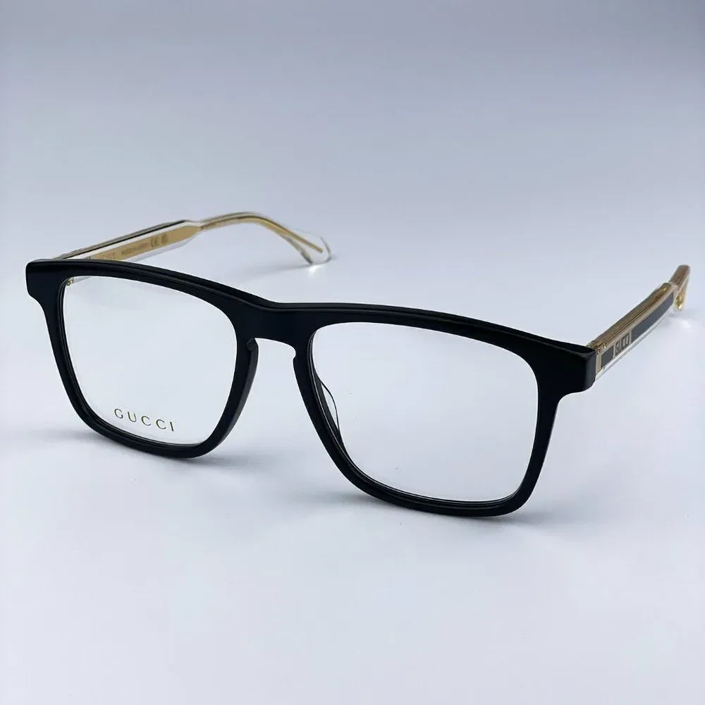 NEW Gucci GG0561ON 001 Black Crystal Square UnisexEyeglasses